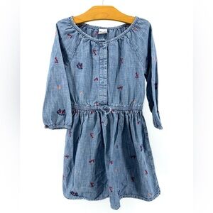 Gap Kids Girl's Denim Kitty Love Valentine Dress - Size M - Excellent!